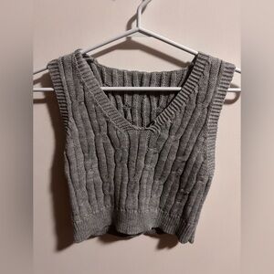 Grey Cropped Vest